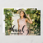 Modern 4 Foto Afstuderen Hartelijk dank Aankondiging (Voorkant / Achterkant)