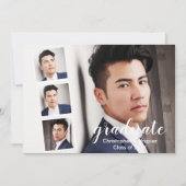 Modern 4 Foto Afstuderen Uitnodiging (Voorkant)