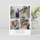 Modern 4 foto bruiloft bedankkaart (Staand voorkant)