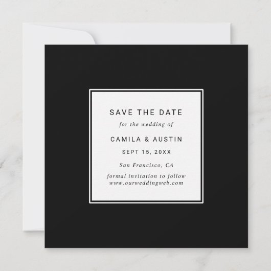 Modern 4-foto-collage bruiloft save the date (Achterkant)