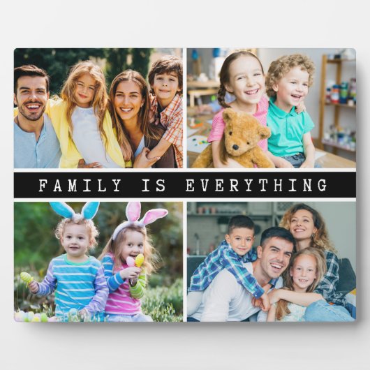 Modern 4 foto collage familie is alles citaat fotoplaat (Voorkant)