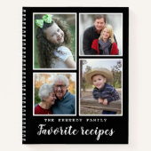 Modern 4 Foto Collage Family Recipes Cookbook Notitieboek (Voorkant)
