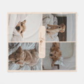 Modern 4 foto collage huisdier liefde fleece deken (Voorkant (Horizontaal))
