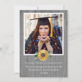 Modern 4 Foto Collage Sunflower afstuderen Aankondiging (Achterkant)