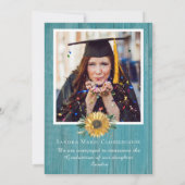 Modern 4 Foto Collage Sunflower afstuderen Annou Aankondiging (Achterkant)