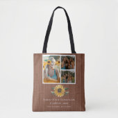 Modern 4 Foto Collage Sunflower afstuderen Tote Bag (Voorkant)