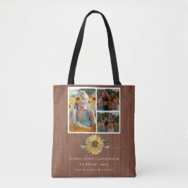 Modern 4 Foto Collage Sunflower afstuderen Tote Bag