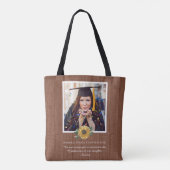 Modern 4 Foto Collage Sunflower afstuderen Tote Bag (Achterkant)
