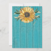 Modern 4 Foto Collage Sunflower Birthday Party Aankondiging (Achterkant)