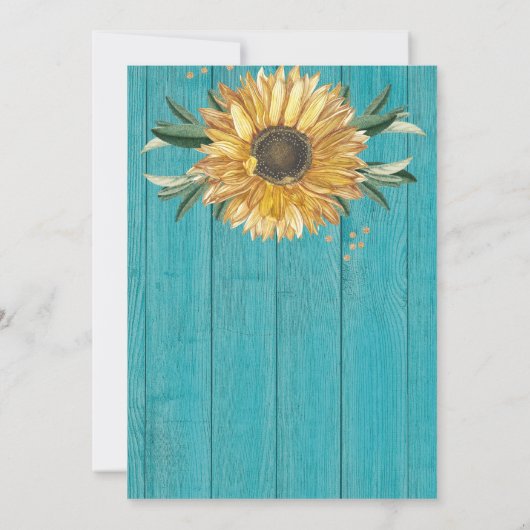 Modern 4 Foto Collage Sunflower Birthday Party Aankondiging (Achterkant)