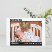 Modern 4 Foto Collage Welcoming Sibling Birth Aankondiging (Staand voorkant)