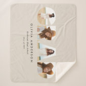 Modern 4 foto elegant afstuderen sherpa deken (Voorkant)