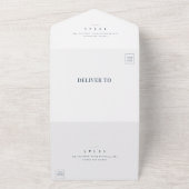 Modern 4 Foto Elegant Wedding All In One Uitnodiging (Buitenkant)