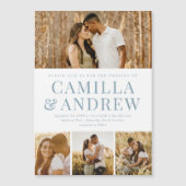 Modern 4 Foto Elegant Wedding Magnetische Uitnodiging (Voorkant)
