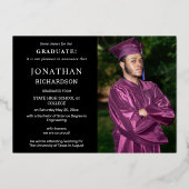 Modern 4 Foto Folie Afstuderen Aankondiging zwart (Achterkant)