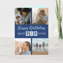 Modern 4 Foto Happy Birthday Pap Greetings Card