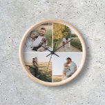 Modern 4 foto ronde klok<br><div class="desc">Vier de momenten die het belangrijkst zijn met deze prachtig gepersonaliseerde klok, ontworpen om zowel functionaliteit als sentiment bij u thuis te brengen. Met vier fotoslots kunt u met deze klok uw favoriete familieherinneringen of romantische momenten laten zien en een tijdloos stuk maken dat uw verhaal vertelt. Perfect voor woonkamers,...</div>