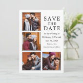 Modern 4 Foto Verloving sparen de datum Save The Date (Staand voorkant)