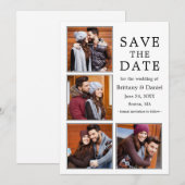 Modern 4 Foto Verloving sparen de datum Save The Date (Voorkant / Achterkant)