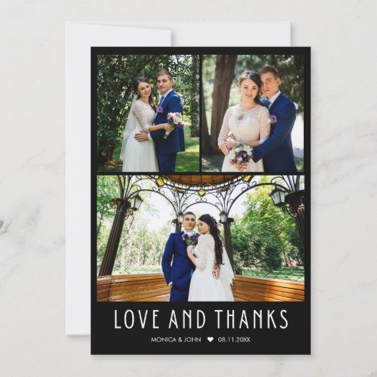 Modern 4 Foto Weddenschap Bedankt (Voorkant)