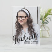 Modern 4 Foto Zwart-wit Afstuderen Kaart (Staand voorkant)