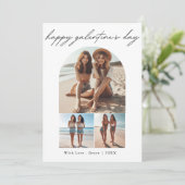 Modern | 4 Fotocollage BFF Galentine's Day Feestdagenkaart (Staand voorkant)