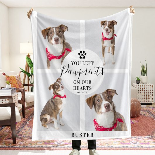 Modern 4 fotocollage | Pet Loss Dog/Cat Fleece Deken