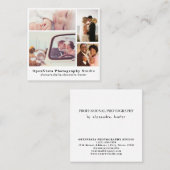 Modern 4-fotocollage | Professionele fotograaf Vierkante Visitekaartje (Voorkant / Achterkant)