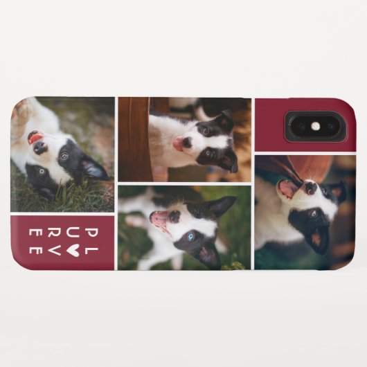 Modern 4 fotocollage | Pure Love | Cranberry Case-Mate iPhone Case (Achterkant (horizontaal))