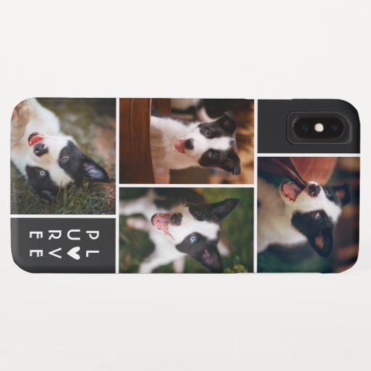 Modern 4 fotocollage | Pure Love | Zwart Case-Mate iPhone Case (Achterkant (horizontaal))