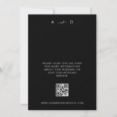 Modern 4 Fotocollage QR Code Zwart Bruiloft Save The Date (Achterkant)