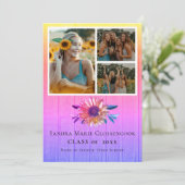 Modern 4 Fotocollage regenboogafstuderen Aankondiging (Staand voorkant)