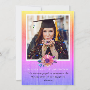 Modern 4 Fotocollage regenboogafstuderen Aankondiging