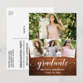 Modern 4 Fotokalligrafie Houdbaarheid Partij Uitnodiging Briefkaart (Voorkant / Achterkant)