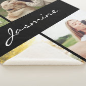 Modern 4 Foto's Collage Dog Sherpa Deken (3/4)