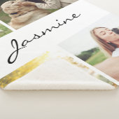 Modern 4 Foto's Collage Dog White Sherpa Deken (3/4)