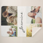 Modern 4 Foto's Collage Dog White Sherpa Deken (Voorkant (horizontaal))