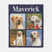 Modern 4 foto's Collage gepersonaliseerde hond Fleece Deken (Voorkant)