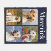 Modern 4 foto's Collage gepersonaliseerde hond Fleece Deken (Voorkant (Horizontaal))