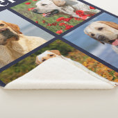 Modern 4 foto's Collage gepersonaliseerde hond Sherpa Deken (3/4)