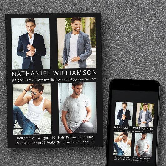 Modern 4 Foto's Pro Model Actor Comp Kaart