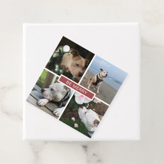 Modern 4 foto's raster bedankjes labels (In situ)