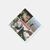 Modern 4 foto's raster papier servet (Hoek)