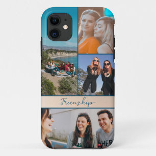 Modern 4 Foto's vrienden Collage iPhone Case