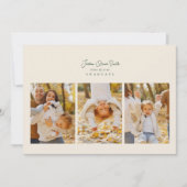 Modern 4 fotoscript kalligrafie afstuderen aankondiging (Voorkant)