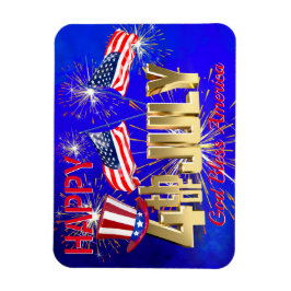 Modern 4 juli Amerikaanse vlag Magneet