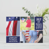 Modern 4 juli Feest Uw Foto's Patriottisch Kaart (Staand voorkant)