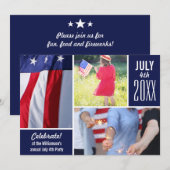 Modern 4 juli Feest Uw Foto's Patriottisch Kaart (Voorkant / Achterkant)