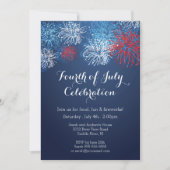 Modern 4 juli Fireworks Barbecue Invitation Kaart (Voorkant)