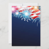 Modern 4 juli Fireworks Invitation Kaart (Achterkant)